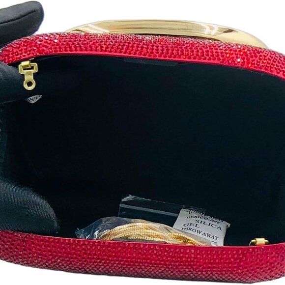 Burgundy Sparkly Crystal Clutch Purse - Perfect for Weddings & Formal Events - Picture 3 of 8